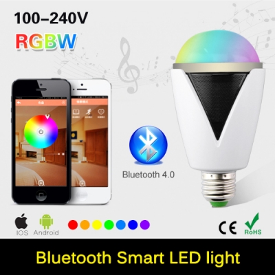 e27 3w led bulb wireless bluetooth 4.0 audio speaker rgbw lampada led lamp light music playing & lighting for ios for android [hight-quality-ball-bulb-3946]
