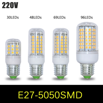 e27 e14 220v 5050 led lamp light 30 48 69 96leds led corn bulb ceiling light lampada led christmas chandelier lighting [5050-chip-series-803]