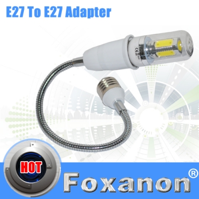 foxanon brand e27 to e27 35cm length flexible extend extension led light lamp bulb adapter converter socket holder 1pcs/lot [led-lamp-convertor-5695]