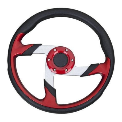 hello car steering wheel black red pu hole-digging breathable q34 slip-resistant universal supplies car accessories [new-7324]