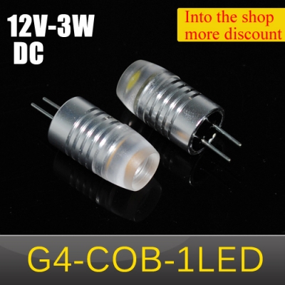high power led lamps g4 cob 1leds 3w crystal chandeliers dc 12v led bulb aluminum pendant lights 10pcs/lots