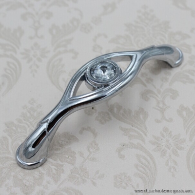 hole space 96mm silver kichen cabinet handles crystal drawer pulls silver zinc alloy dresser wardrobe handles pulls knobs sj30a [Door knobs|pulls-1337]