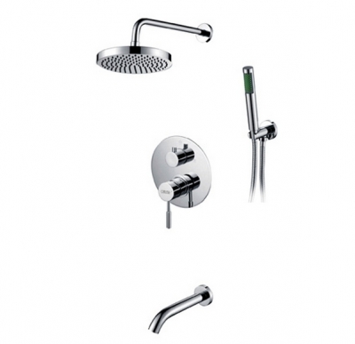 in wall mounted concealed shower set with 8" abs rain shower concealed shower set with spout is044