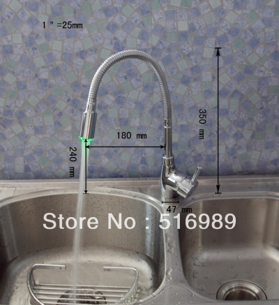 led swivel chrome kitchen bar vessel sink faucet good quality mixer tap tree750