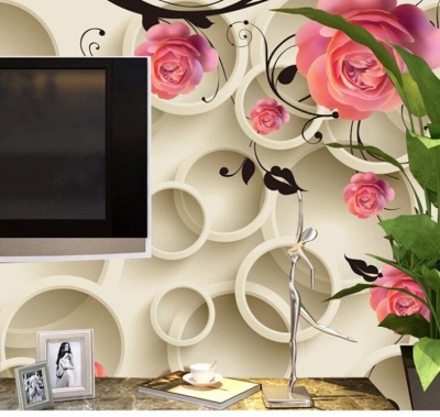 modern 3d wall murals wallpaper,po wallpaper flowers for tv sofa background wall,papel de parede floral