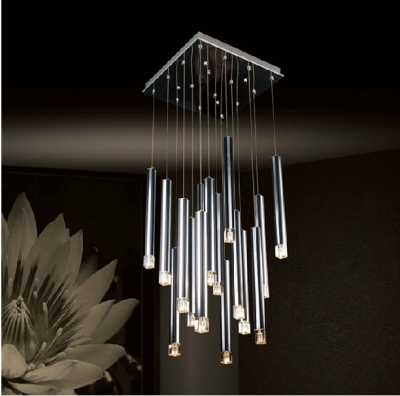 modern led chandelier light crystal pendant lamp stair lighting dining pendelleuchte