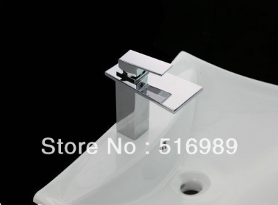 new bathroom deck mount single hole chrome tap faucet waterfall tree67 [waterfall-spout-faucet-9507]