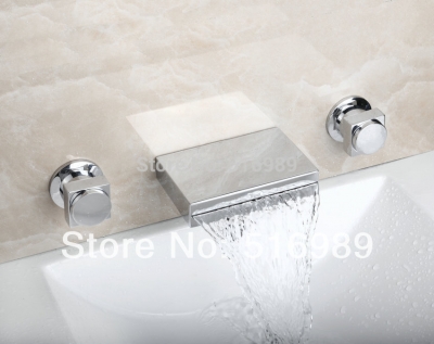 popular cuboid 3 pcs chrome bathtub faucet set 52b [3-pcs-bathtub-faucet-set-616]