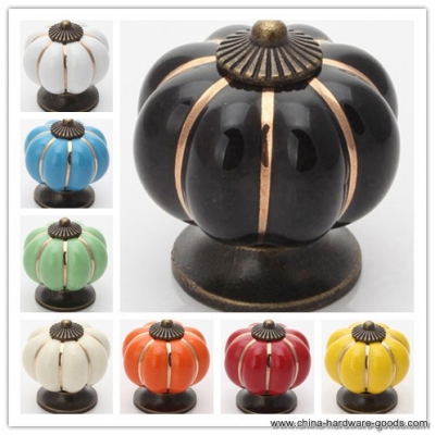 pumpkin ceramic knob for kids/ children, kitchen ceramic door cabinets cupboard knob and handles dia 40mm