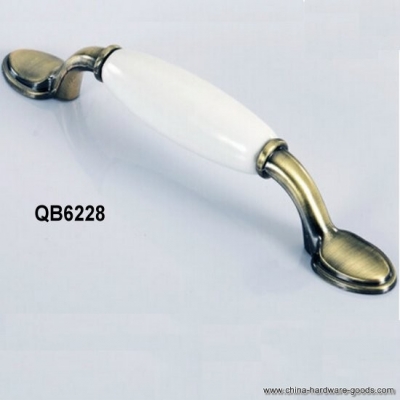 qb6228 96mm 3.78" white ceramic wardrobe cupboard knob cabinet door pulls handles [Door knobs|pulls-177]