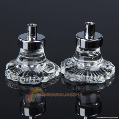 r1b1 8pcs flower style pull handles clear crystal glass drawer cabinet knob 35mm [Door knobs|pulls-2874]