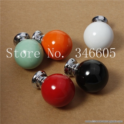 round ceramic colorful simple ball knob pull handle cabinet cupboard drawer locker [Door knobs|pulls-2616]