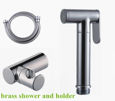 solid copper chrome women handheld shower with stainless steel hose with copper shower holder bd237 [bidet-faucet-2195]
