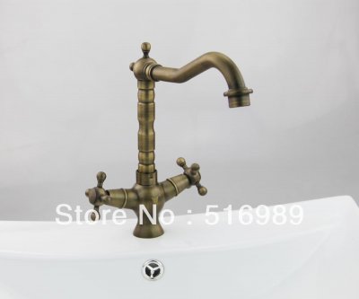 steadily high antique brass kitchen sink bathroom basin sink mixer tap brass faucet ls 0014 [antique-brass-1220]