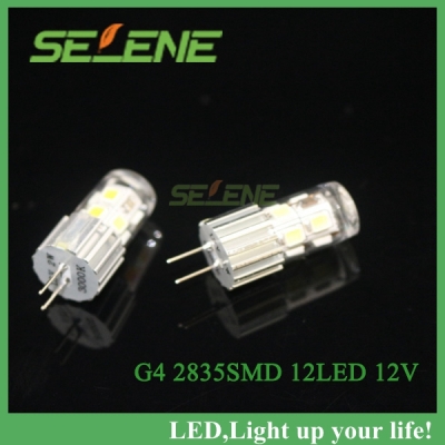 10pcs energy-saving slicone mini spotlight ac12v g4 3w 12led smd 2835 led light bulb led corn light [g4-lamp-3464]