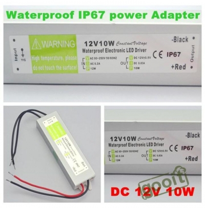 10w ac to dc 12v waterproof ip67 electronic driver outdoor use power supply led strip transformer adapter for underwater light
