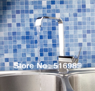 12" chrome spray swivel kitchen & bar sink faucet - one hole / handle hejia102