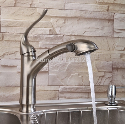 2015 new nickle brushed sink mixer kitchen faucet with pullout spout