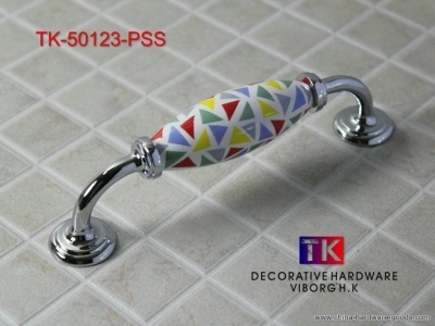 (4 pieces/lot) 128mm viborg ceramic+zinc alloy drawer handles & cabinet handles &drawer pulls & cabinet pulls, tk-50123-pss