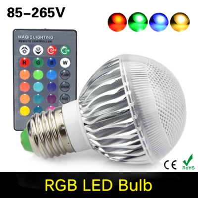 5w rgb e27 led lamp light led spotlight spot light bulb16 color change dimmable lampada led 110v 220v + 24 key remote controller