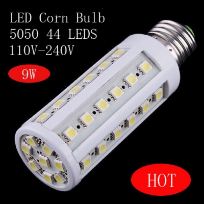 9w e27 led bulb lamp 110v-240v 44 smd 5050 led corn light warm white/ white [led-corn-light-5191]