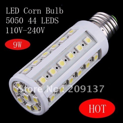 9w warm white/white led lighting ac 110-240v smd5050 44 led e27,b22 led bulb lamp corn light bulb [led-corn-light-5193]
