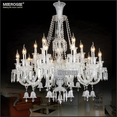 baroque large crystal chandelier light fixture 2 layer 15 lights clear crystal lamp prompt guanrantee [glass-chandeliers-2722]