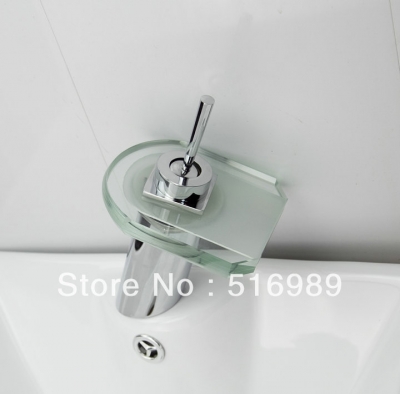 chrome bathroom sink faucet waterfall centerset one hole handle faucet tap waterfall leon36 [glass-faucet-3642]