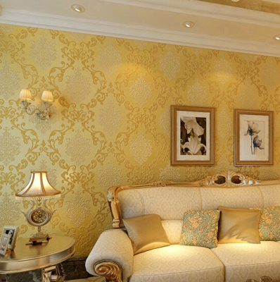 damask wallpaper luxury gold foil/bule/white/beige wall paper roll wallcoverings papel de parede