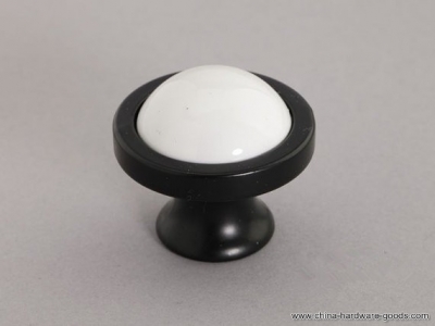 dresser knobs / drawer knob pulls handles / black white retro ceramic kitchen cabinet knobs furniture knob pull handle porcelain