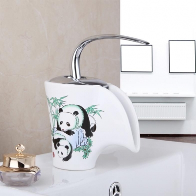 e-pak wonderful panda pattern construction & real estate 002 deck mounted single handle ceramic bathroom basin sink faucet [worldwide-free-shipping-10036]