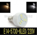 e14 6 5730 smd led spot home lamp pure white light bulb spotlight 220v for good price zm00508/zm00509