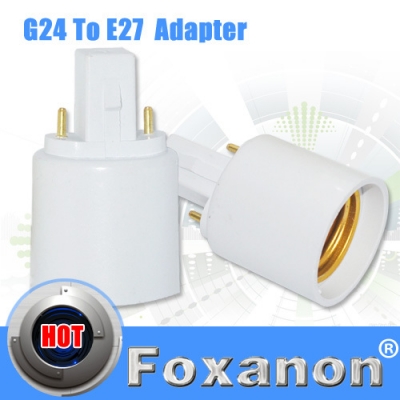 foxanon brand g24 to e27 socket base led halogen cfl light bulb lamp adapter converter holder 10pcs/lot