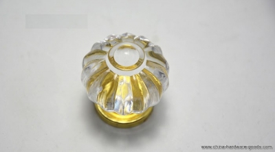 golden base dia 27mm transparent pumpkin crystal acrylic knobs drawer cabinet door furniture handle [Door knobs|pulls-23]