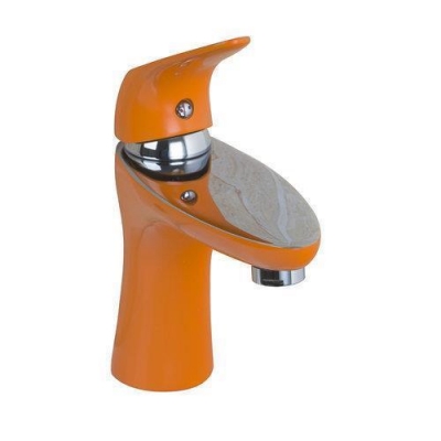 hello bathroom spray painting orange chrome deck mounted 97077 brand new single handle one hole basin sink tap mixer faucet [bathroom-mixer-faucet-1744]