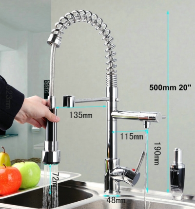 hello chrome pull out spray kitchen faucet +pull-down spout sprayer kitchen torneira cozinha 8525/56 brass sink tap mixer faucet [pull-out-amp-swivel-kitchen-8032]