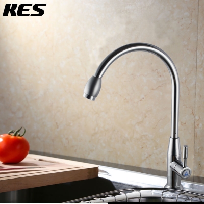 kes k809 cold tap single lever kitchen pantry bar faucet with 24-inch supply hose, polished chrome [kitchen-faucet-4098]