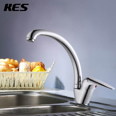 kes l3010a brass single lever kitchen sink faucet, chrome [kitchen-faucet-4103]