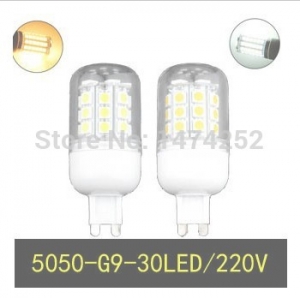 lampada led g9 220v 7w corn lights 5050 30smd warm white/cold white led lamp bulb spotlight zm00107