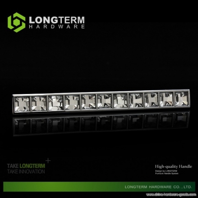 longterm 2014 european modern style furniture cabinet knob chrome polished drawer handle luxury crystal door pull lv-9011-128 [Door knobs|pulls-2149]