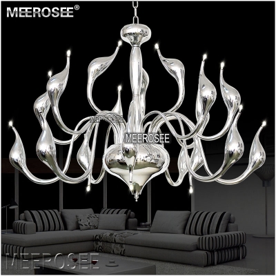 modern large swan chandelier light fixture 18 lights black silver color swan suspension light for pendant style