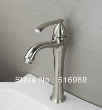nickel brushed soild brass vessel faucet kitchen / bathroom mixer tap mak82