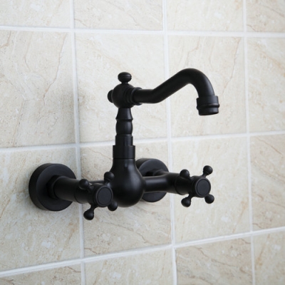 oil rubbed black bronze double handles bathtub torneira wall mounted 97111 bathroom basin sink tap mixer faucet