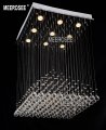 pyramid design crystal ceiling light fixture square lustres de sala crystal light for dining room, w600mm h900mm md8792