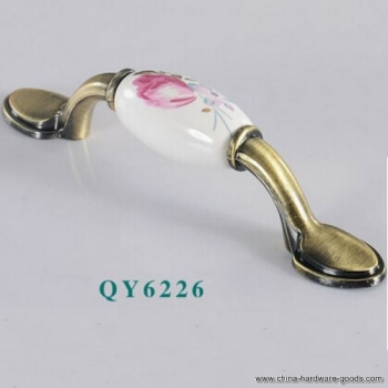 qy6226 76mm 2.99" retail tulip ceramic cabinet cupboard knob drawer wardrobe pulls handles