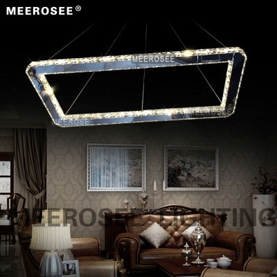 rectangle led crystal pendant light modern pendant lamp for dining room guarantee +