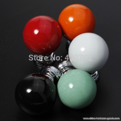 round ceramic colorful simple cabinet cupboard drawer ball knob pull handle [Door knobs|pulls-355]