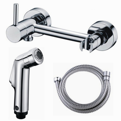 toilet hand held bidet spray shattaf + brass & cold water valve mixer+ abs shower jet tap douche kit bd557
