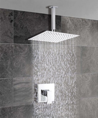 wall mount shower set with 10" 304 stainless steel rain ultra-thin shower chuveiro concealed shower set is019