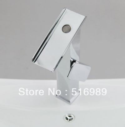 waterfall spout single handle design brass basin bathroom mixer tap polished chrome sink faucet d-016 [waterfall-spout-faucet-9549]